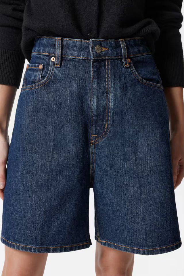 and other stories wide-leg denim shorts