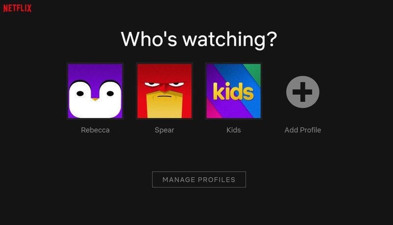 Netflix Manage Profile Page