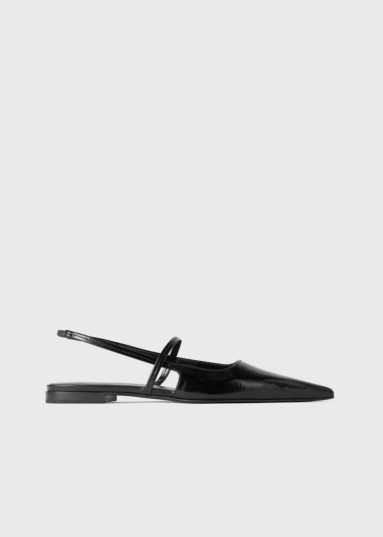 The Sharp Slingback Flat black