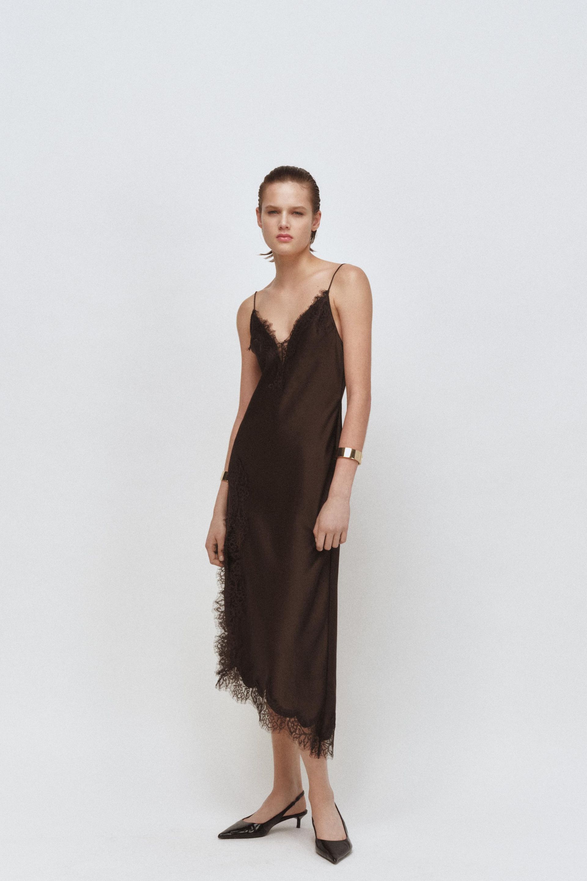 Zw Collection Satin Lace Dress