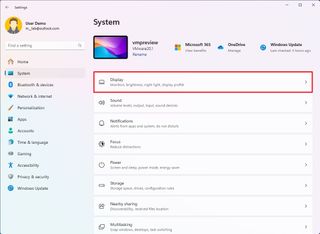 Open Display settings