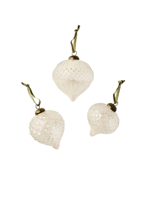 3pk Glass Bulb Tree Ornament Set
