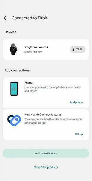 Users can integrate their Health Connect data in Fitbit by tapping the "devices" button in the Fitbit app.