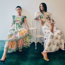 Alemais SS24 two women in printed dresses