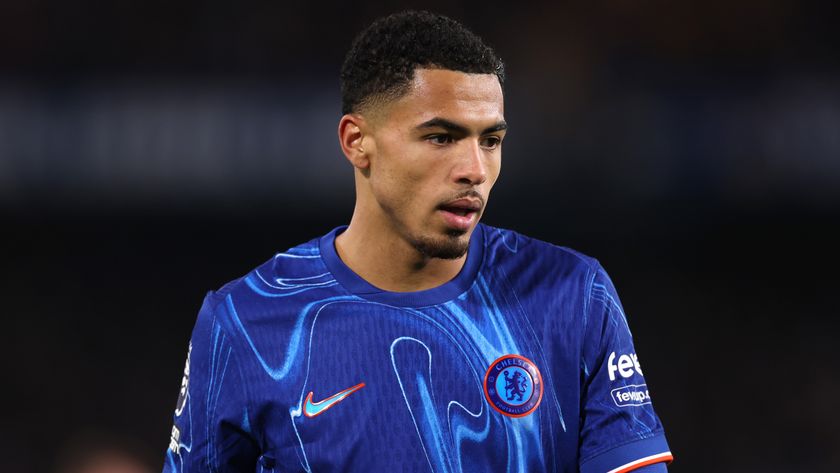 A close up shot of Levi Colwill of Chelsea during a match against Fulham