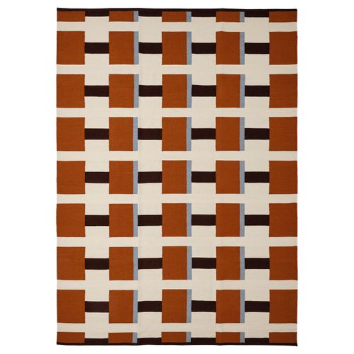 Stockholm 2025 Rug, Flatwoven - White/brown/light Blue Handwoven 5 ' 7 "x7 ' 10 "
