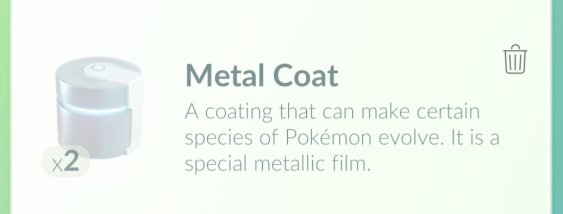 Pokemon Go Evolution Items - Metal coating