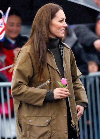 Kate Middleton wearing a Barbour jacket