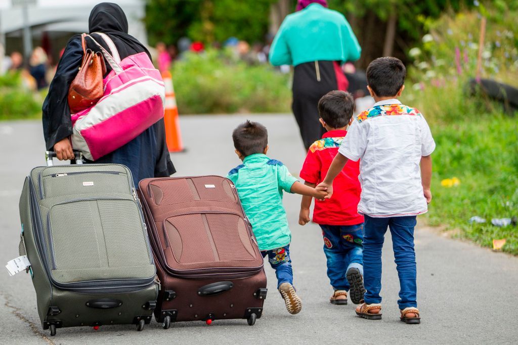 Refugees crossing the U.S. Canada border.