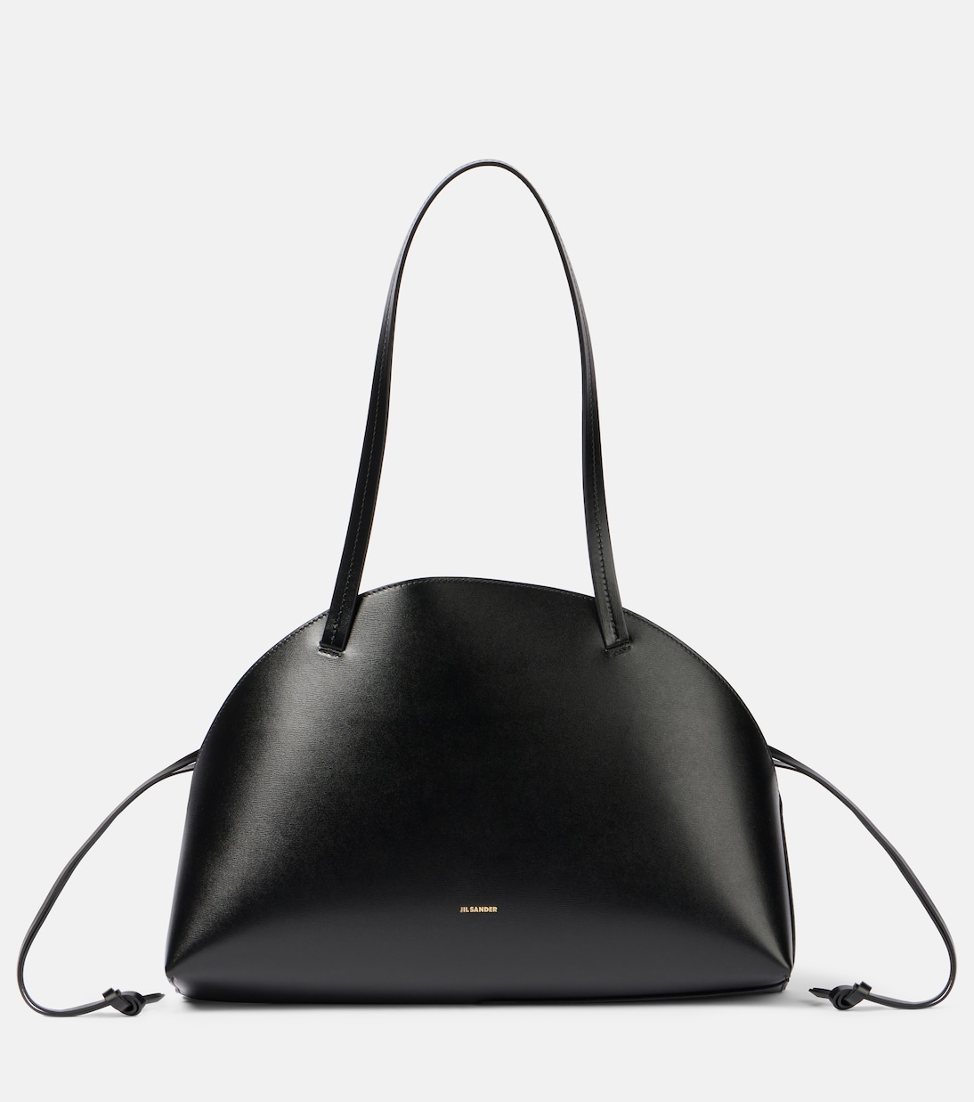 Bolsa de ombro de couro médio curva