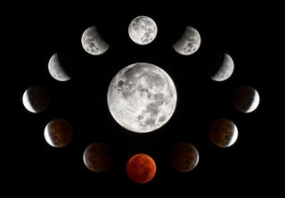 Lunar Eclipse Circular Collage