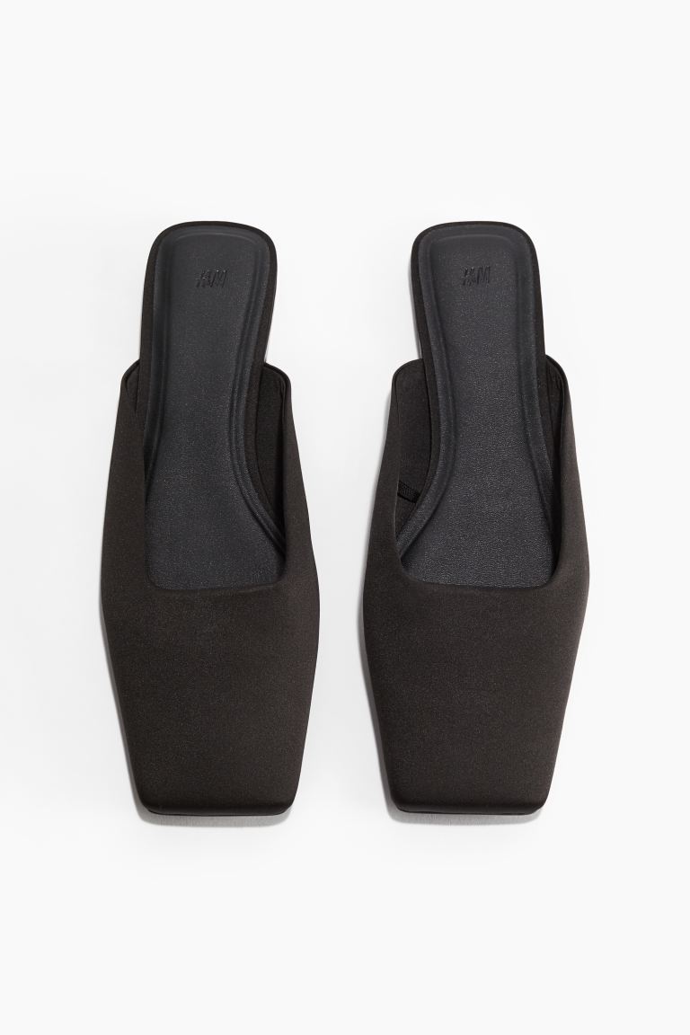 Square-Toe Satin Mules