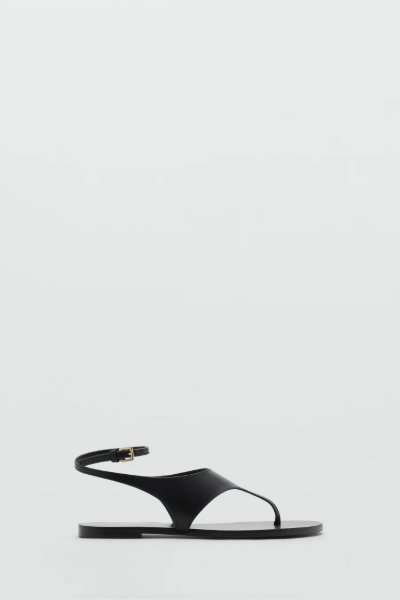 MANGO, Leather Straps Sandals 