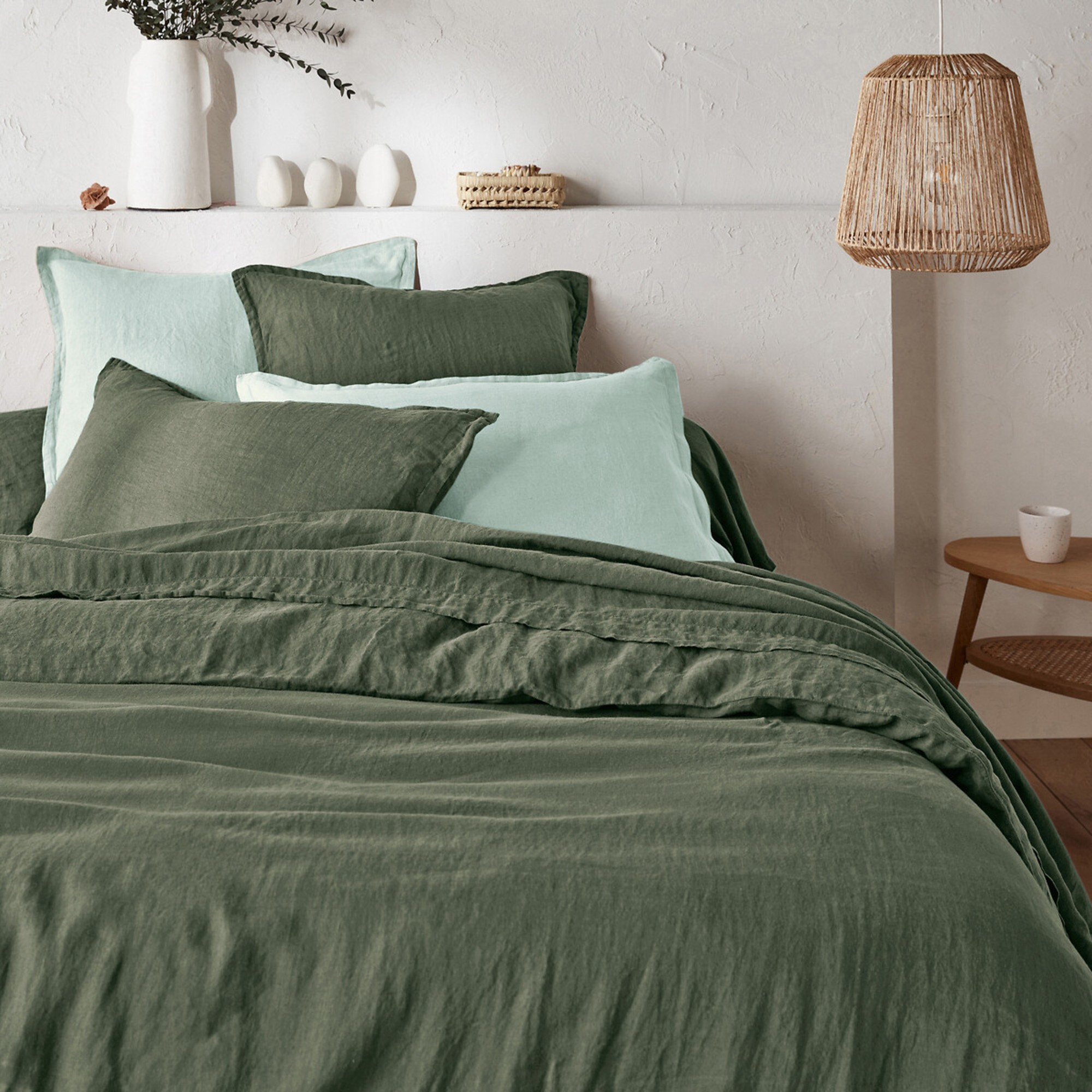 La Redoute Linot simple 100% washed duvet in rosmary in rosmary