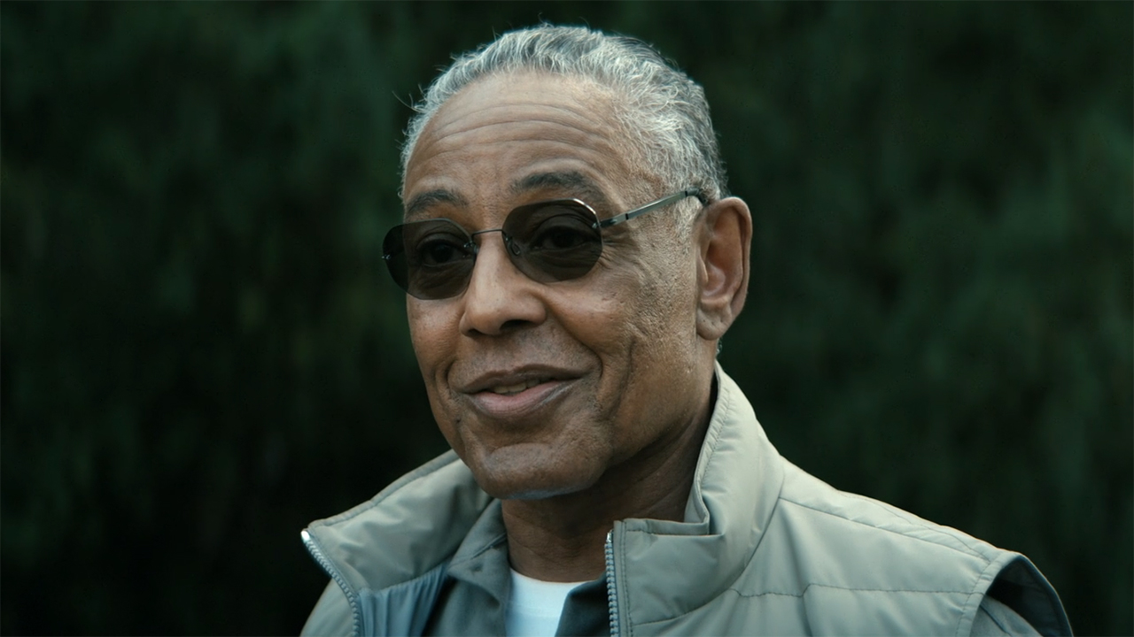 A close up of Giancarlo Esposito&#039;s Stan Edgar wearing sunglasses in Gen V season 2 episode 6