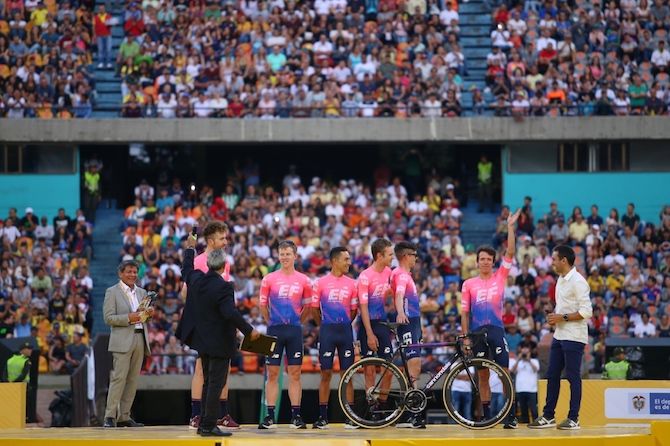 The crowd favourite is EF Education First's Rigoberto Uran