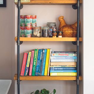 Kitchen freestanding storage with books