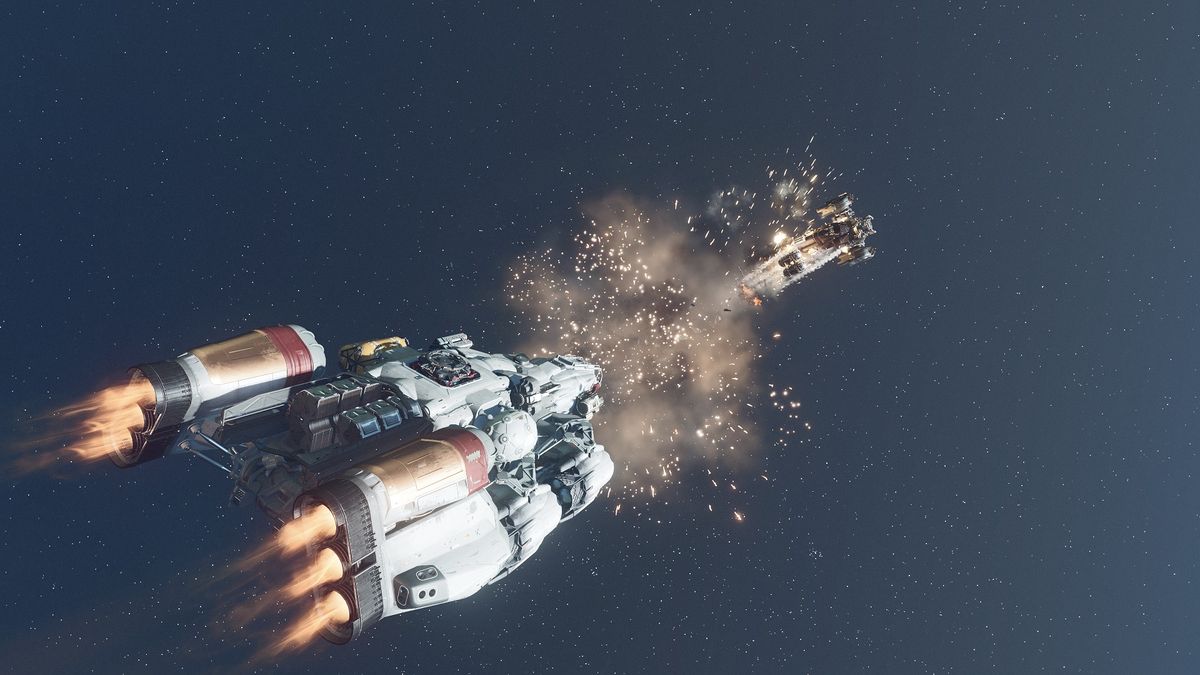 Starfield ship exploding