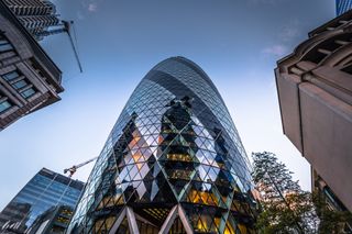 The Gherkin building in London's financial sector