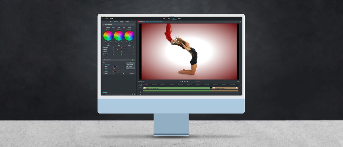 Lightworks review — a screenshot of Lightworks on an iMac