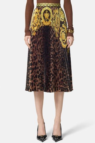 Versace Wild Barocco Pleated Mini Skirt