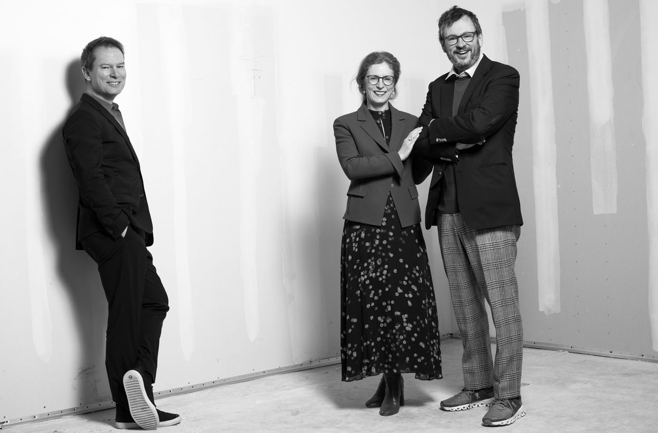 Hauser &amp; Wirth partner and president Marc Payot, and co-founders Manuela and Iwan Wirth