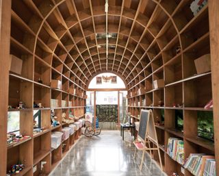 Vaulted interior at RAW architecture's live/work space