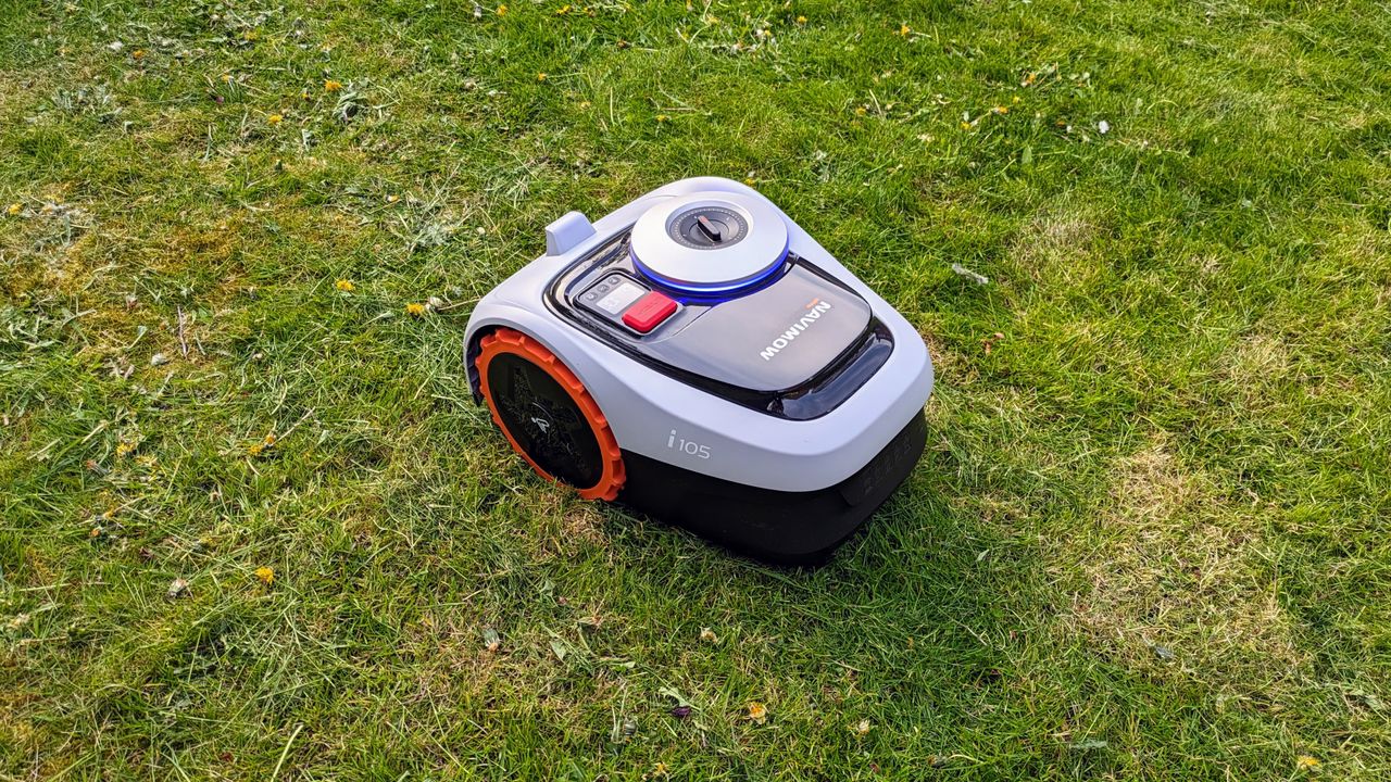 Segway Navimow i105N Robot Lawn Mower being tested in writer's home