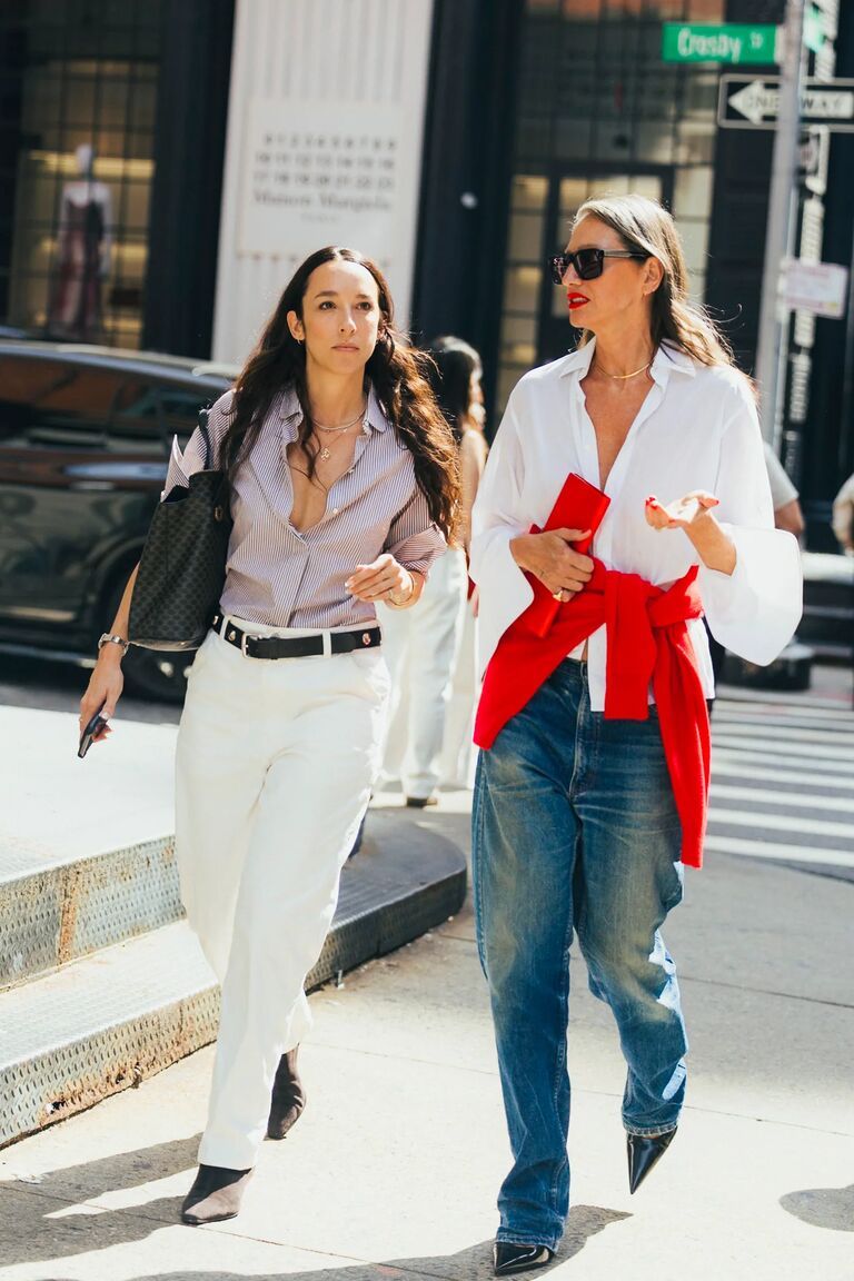 Women attending New York Fashion Week.