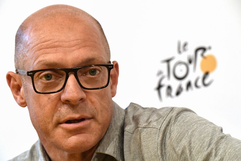 Dave Brailsford takes part in a press conference of the Great Britain's Sky cycling team at the Congress center in Dusseldorf, Germany