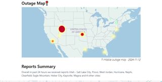 Screenshot of Outage report