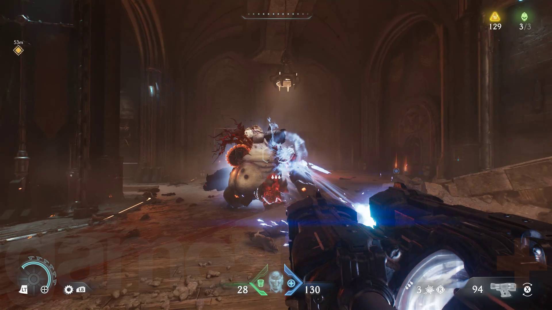 Doom The Dark Ages shield saw stuck in Mancubus demon