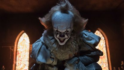 BILL SKARSGÅRD as Pennywise in New Line Cinema&#039;s horror thriller &quot;IT,&quot; a Warner Bros. Pictures release. (2017)