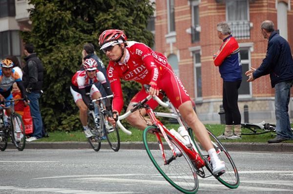 S&eacute;bastien Portal (Cofidis) was leading the peloton in Gent.