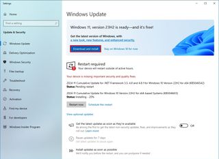 Windows Update upgrade to Windows 11 notification