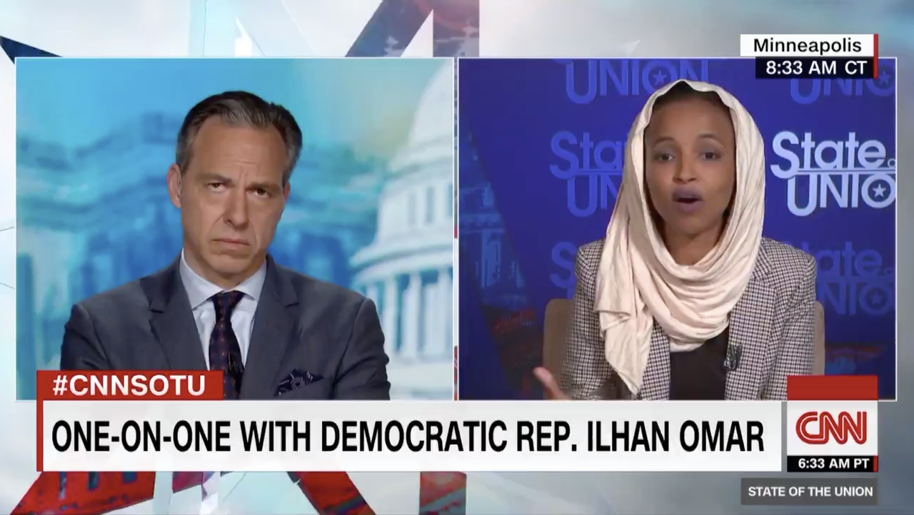 Jake Tapper and Ilhan Omar.