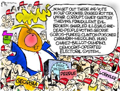 Political Cartoon U.S. Trump Georgia voting