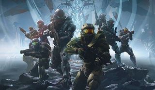 A squad of Halo characters