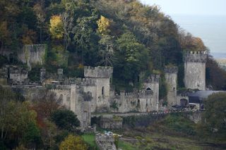A view of Gwyrch Castle as it prepares for ITV reality TV show "I'm A Celebrity Get Me Out Of Here"