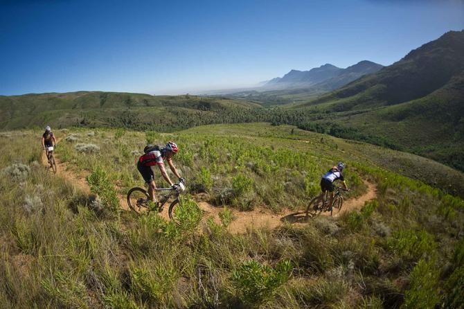 Riders enjoying the meandering singletrack