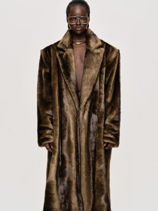 Wallis Oversized Grandpa Fur Coat, Espresso