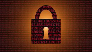 Lock with numbers on orange and red background