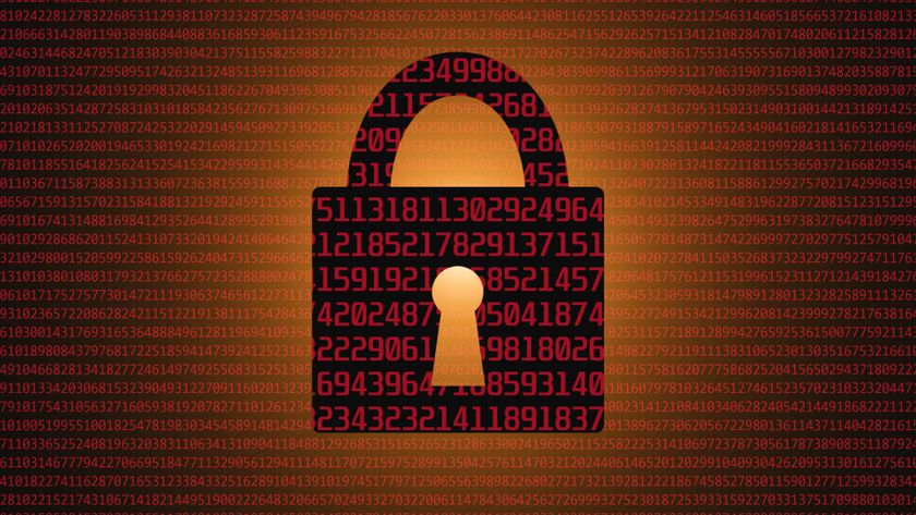 Lock with numbers on orange and red background