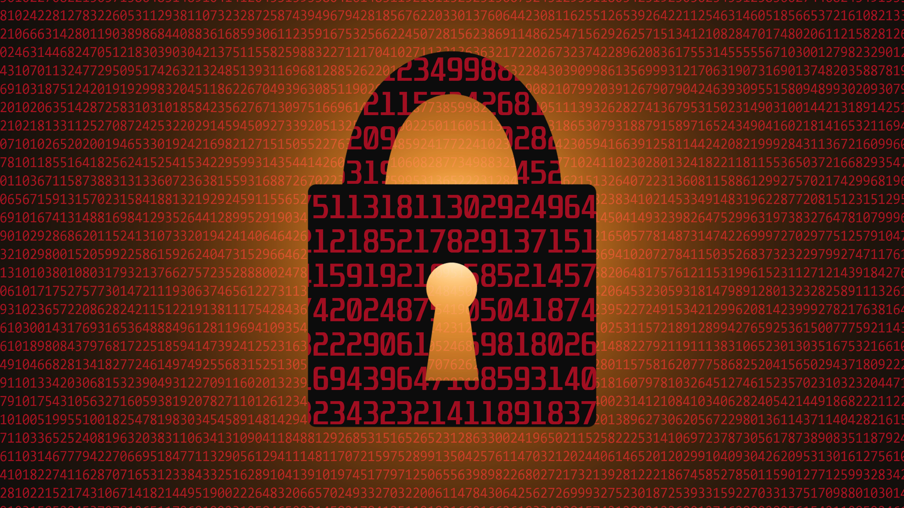 Lock with numbers on orange and red background