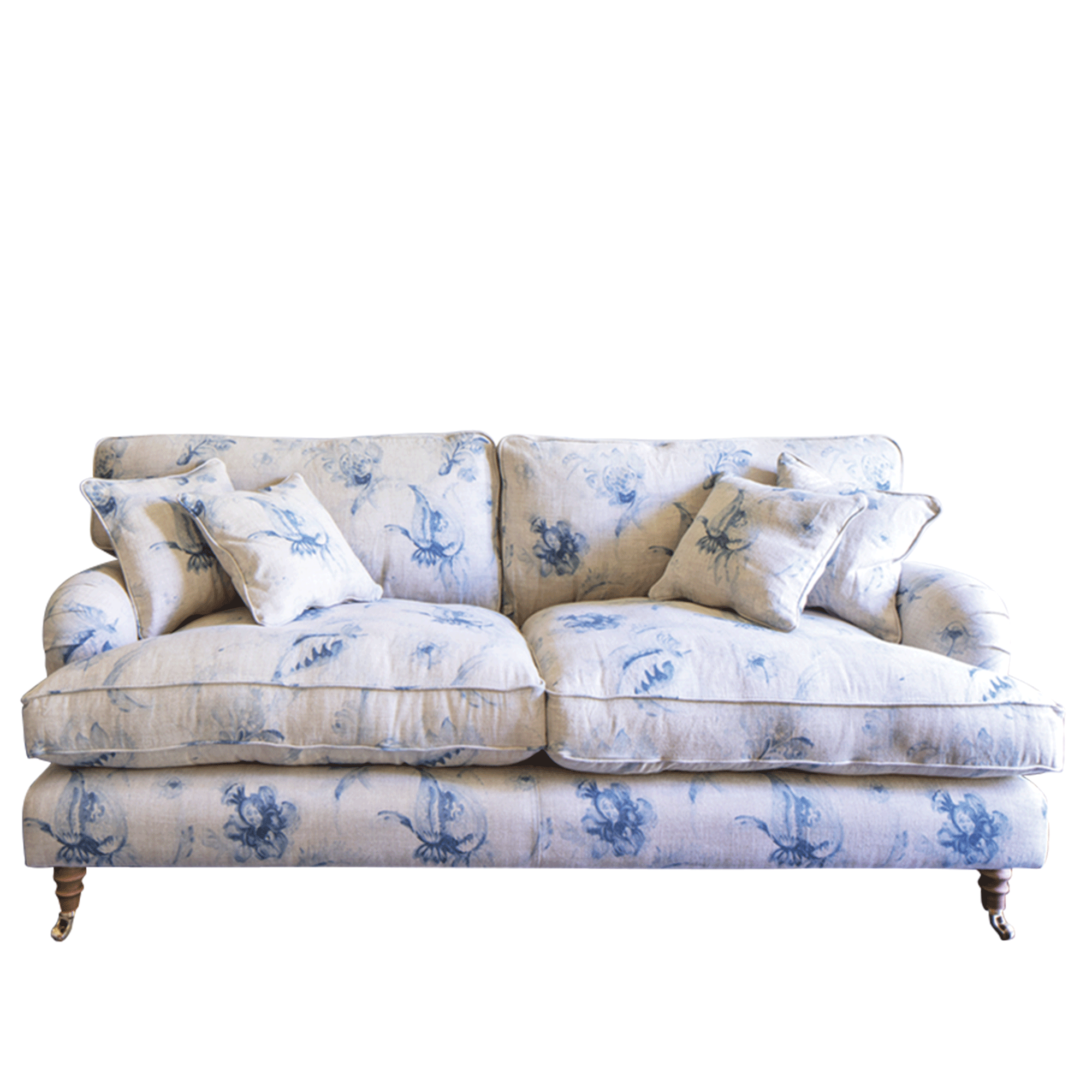 sofasandstuff, Alwinton in Floral Linen Lela Mystery Indigo