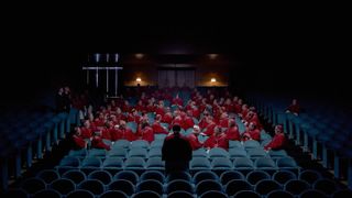 room of cardinals in an amphitheatre