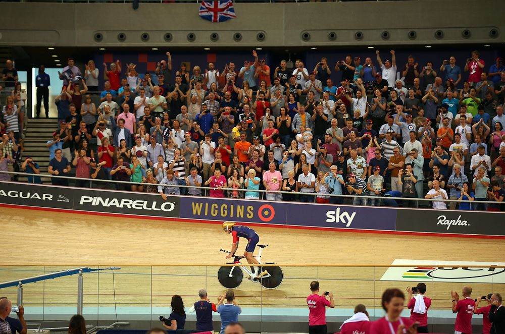 Bradley Wiggins after breaking Alex Dowsett's UCI Hour Record.