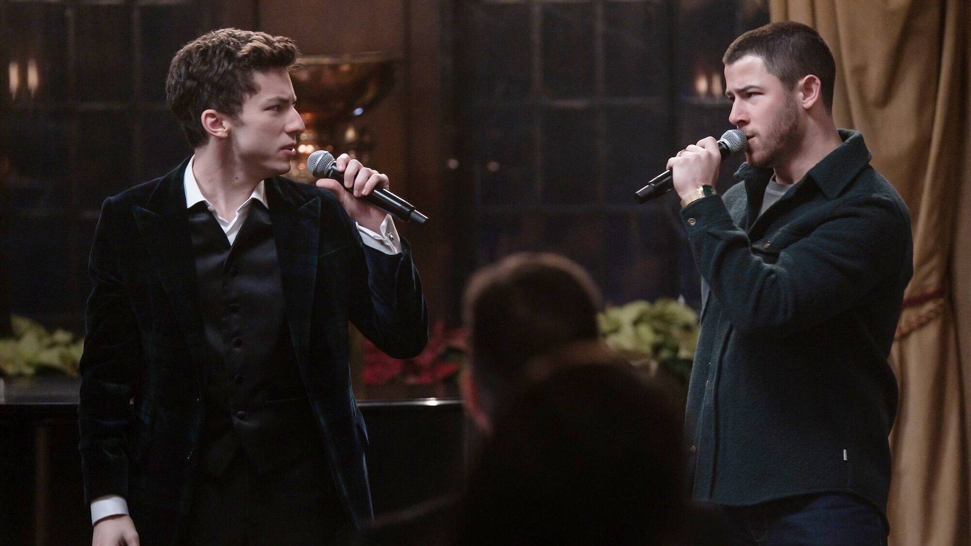 (L-R) Andrew Barth Feldman as Ethan and Nick Jonas as Nick in 