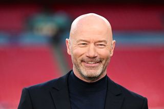 Euro 2024 BBC Alan Shearer looks on during the Emirates FA Cup Semi Final match between Manchester City and Chelsea at Wembley Stadium on April 20, 2024 in London, England. (Photo by Michael Regan - The FA/The FA via Getty Images)