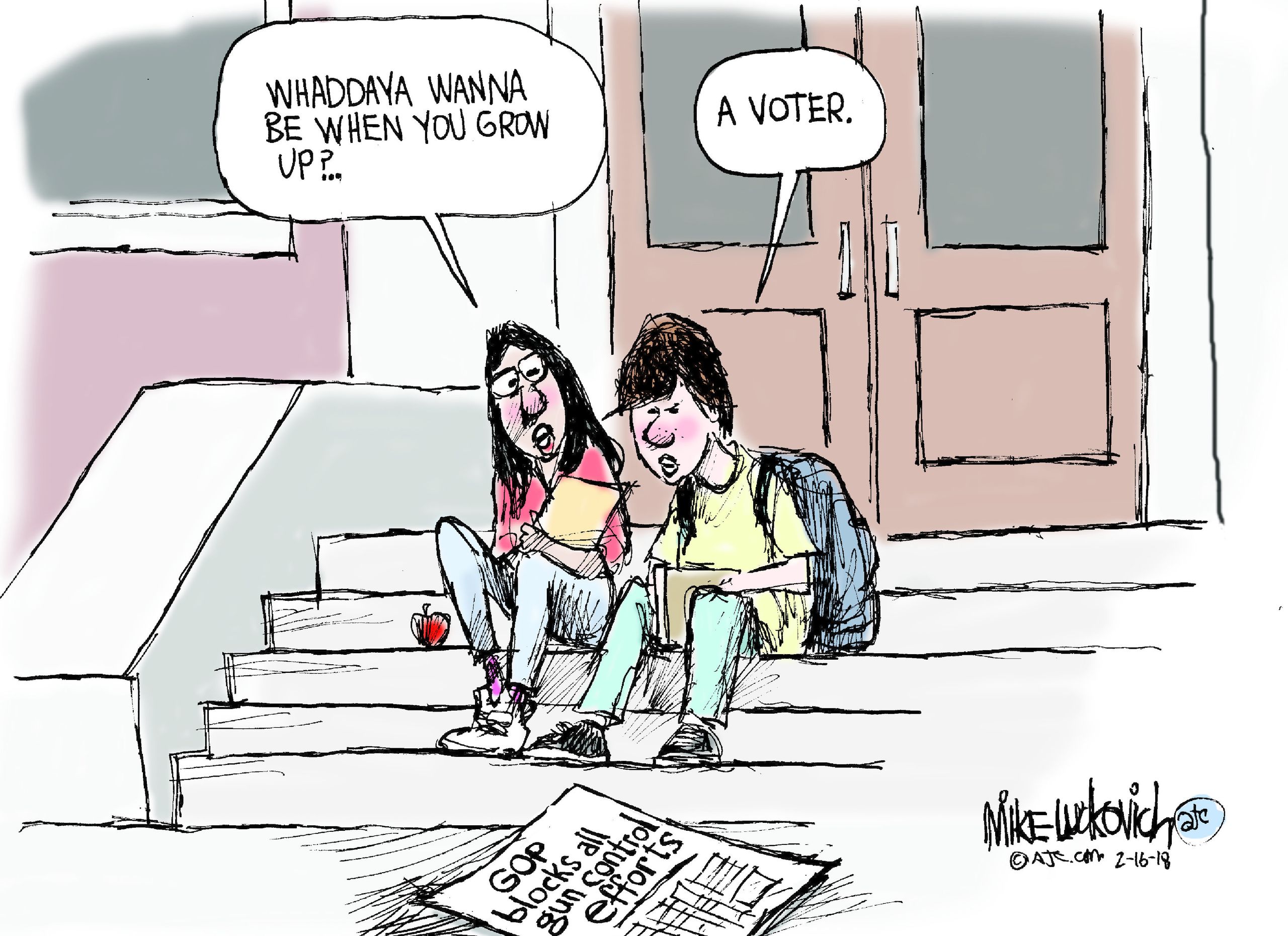 Political cartoon U.S. School shooting Parkland gun violence NRA | The Week
